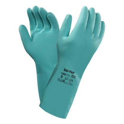 Ansell 37-676 Solvex® Flocked Chemical Nitrile Gloves