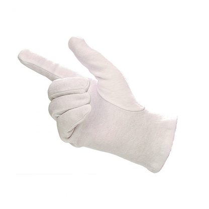 Bleached White Mens Cotton Gloves