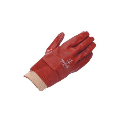 Red PVC Fully Coated Knit Wrist Hurricane Glove