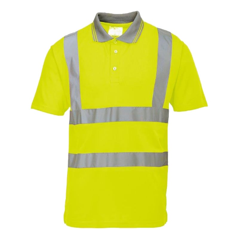 Yellow Hi Vis Short Sleeve Polo Shirt - MG Safety